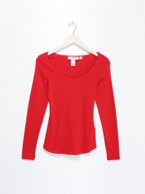 Лонгслив H&M модель 0581452_червоний Фото