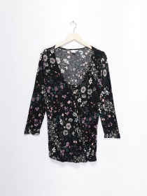 Блуза H&M модель 0586664_чорний комб. Фото