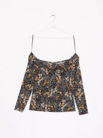 Лонгслив H&M модель 0675139_чорний комб. Фото