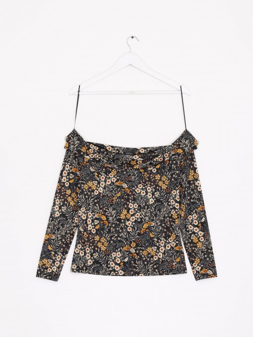 Лонгслів H&M модель 0675139_чорний комб. Фото