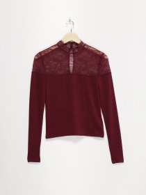 Лонгслив H&M модель 0595080_т.бордовий Фото