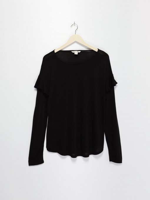 Лонгслів H&M модель 0597059_чорний Фото