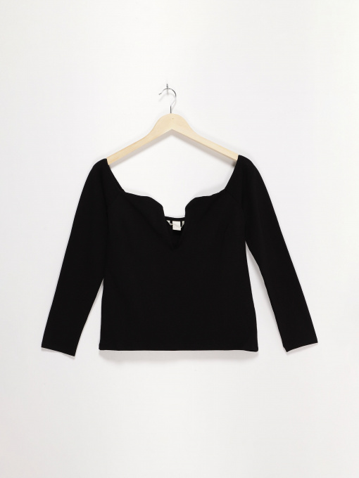 Лонгслів H&M модель 0605888_чорний Фото