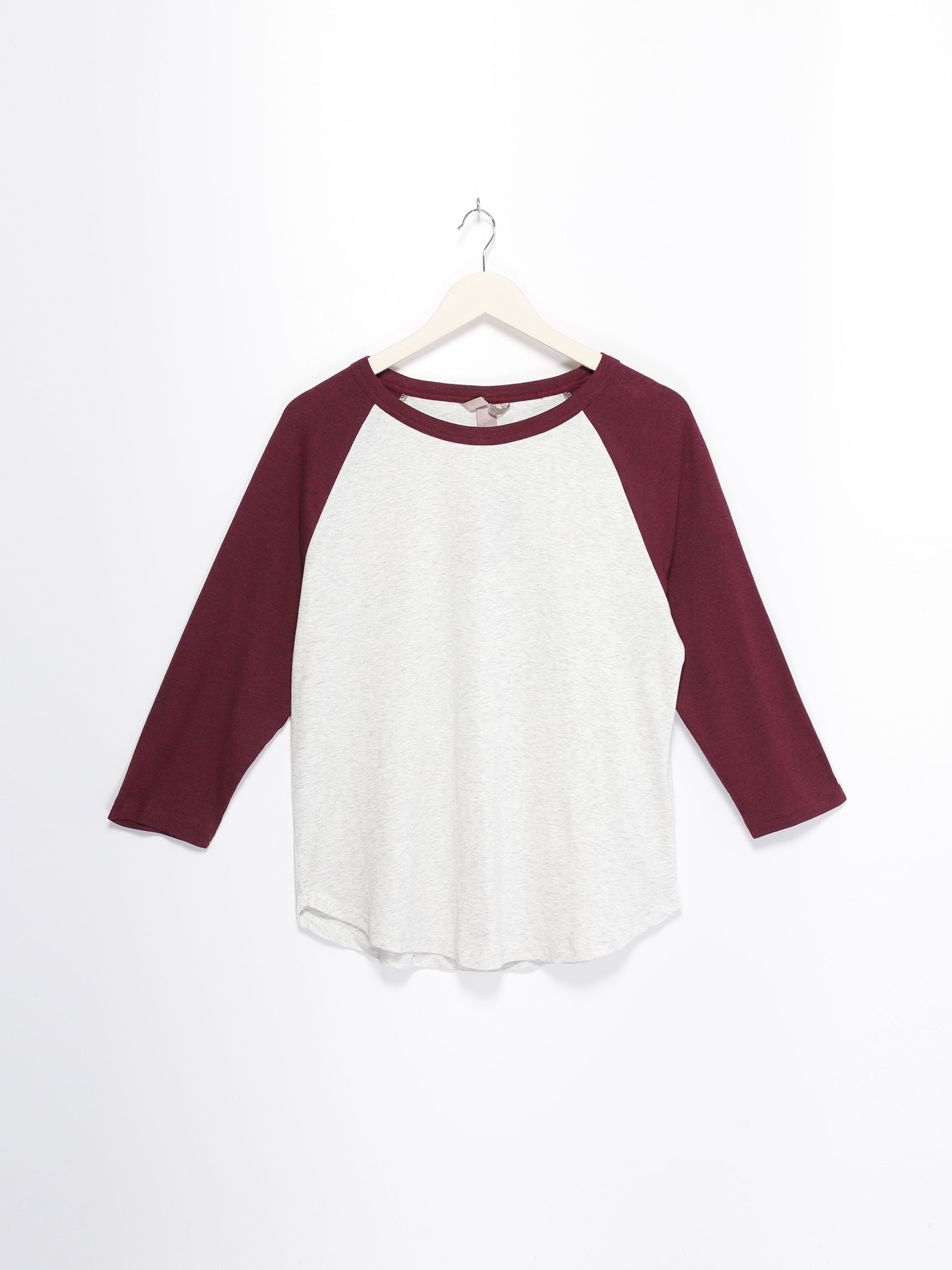 Лонгслив H&M модель 0617726_с.сірий з бордовим Фото