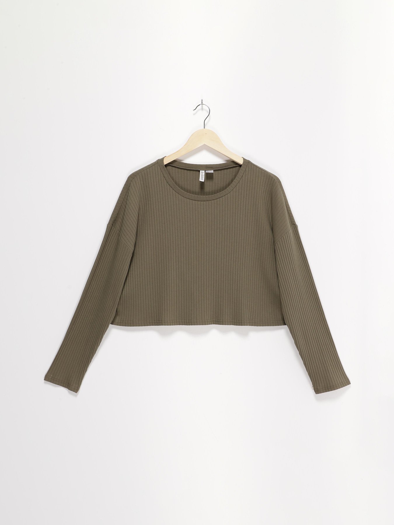 Лонгслив H&M модель 0618894_хакі Фото