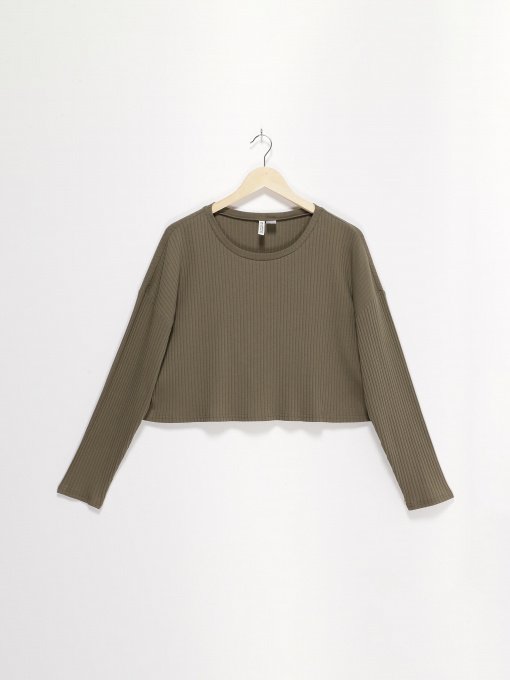 Лонгслив H&M модель 0618894_хакі Фото