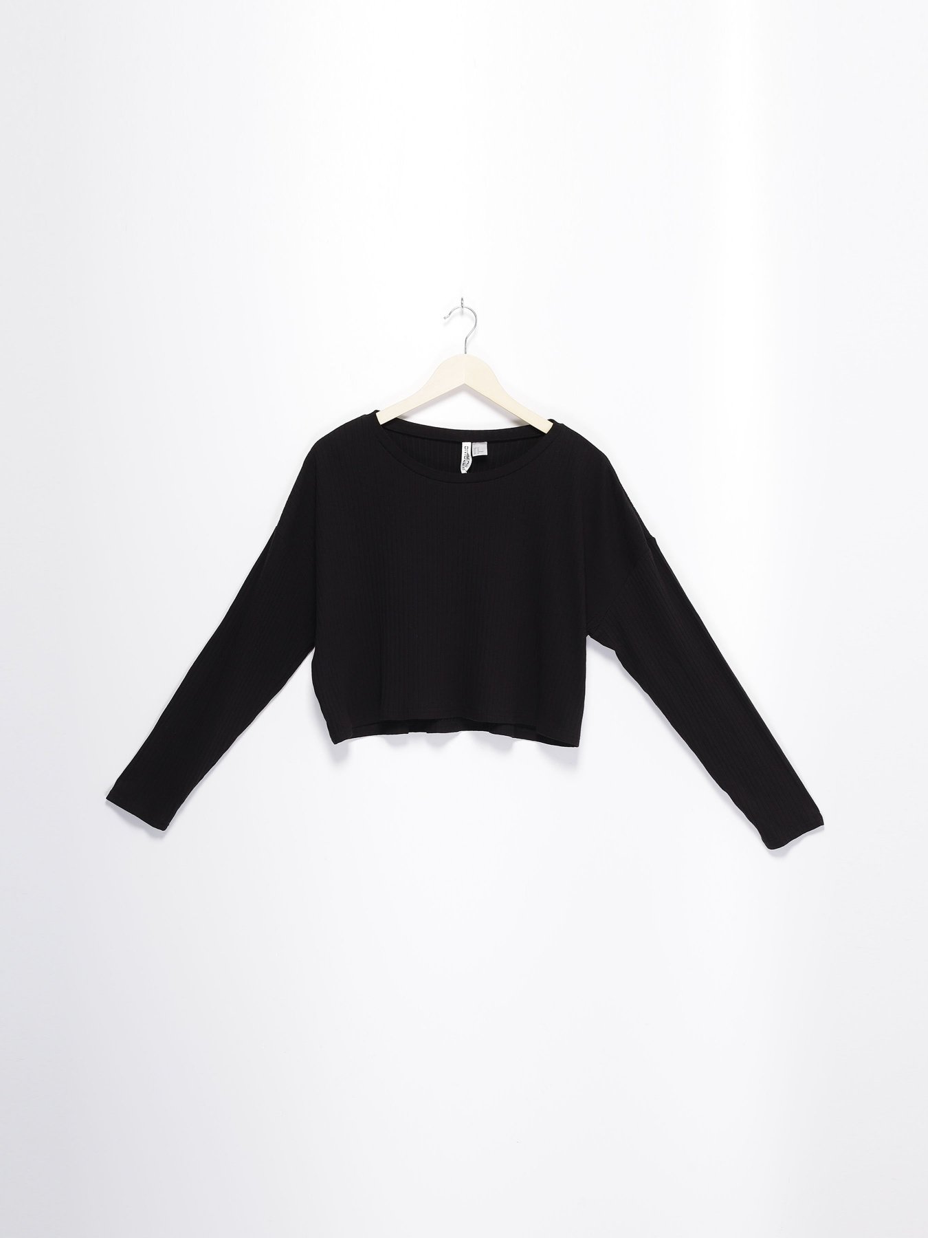 Лонгслів H&M модель 0618894_чорний Фото