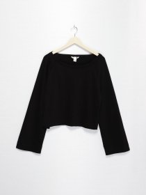 Лонгслив H&M модель 0622162_чорний Фото