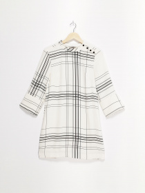 Платье мини H&M модель 0625773_білий комб. Фото