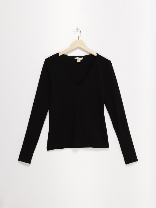 Лонгслив H&M модель 0634701_чорний Фото