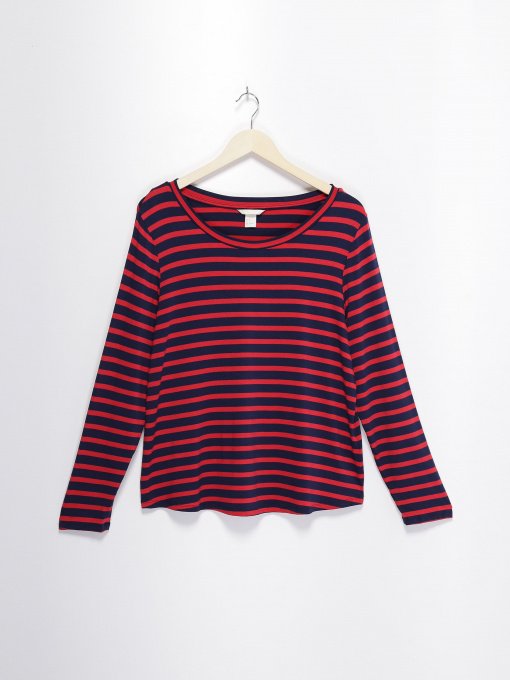 Лонгслив H&M модель 0636721_т.синій з червоним Фото