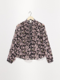 Блуза H&M модель 0639685_чорний комб. Фото