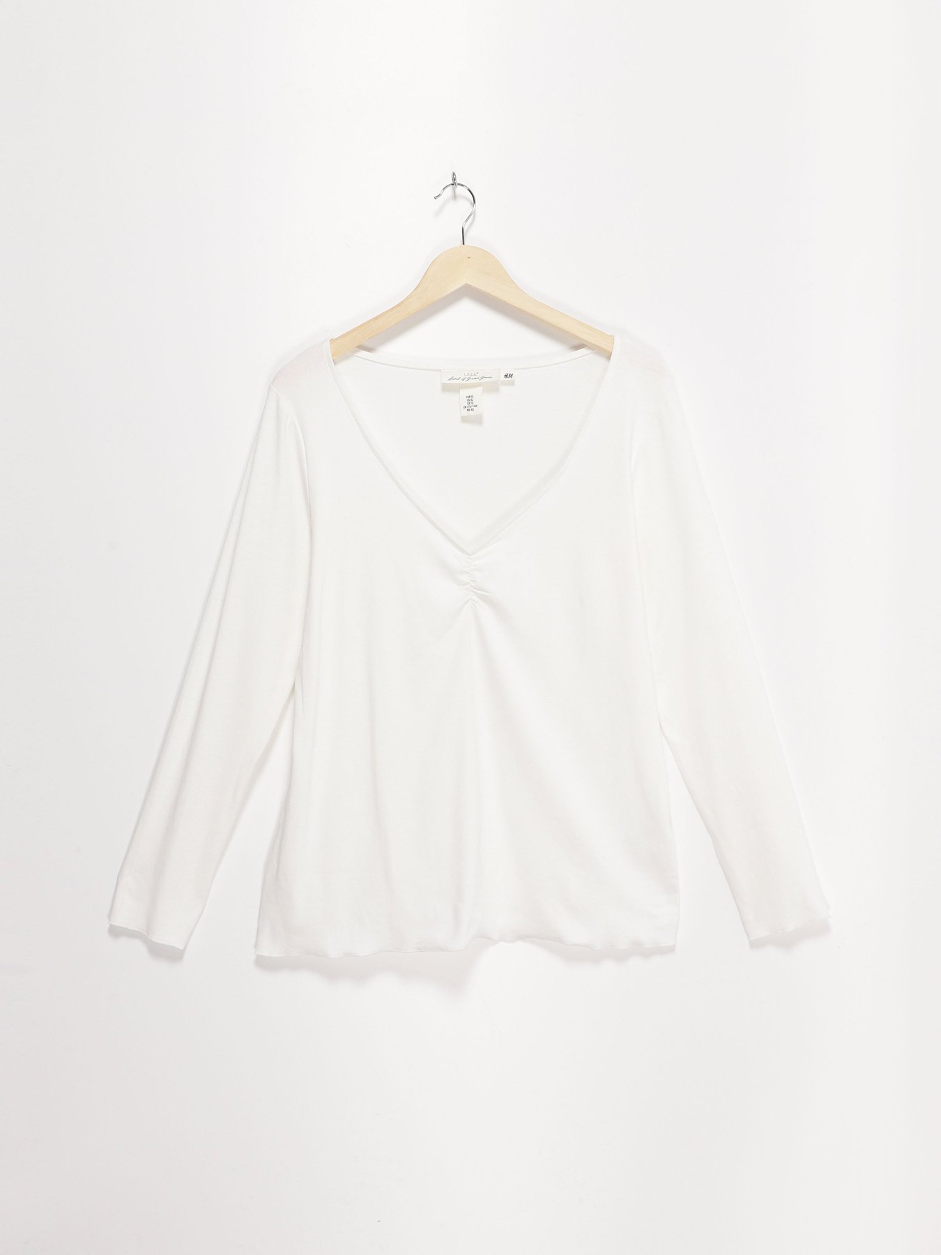 Лонгслів H&M модель 0651330_білий Фото