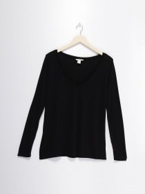 Лонгслив H&M модель 0672598_чорний Фото