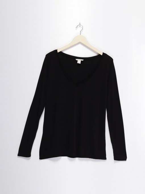 Лонгслив H&M модель 0672598_чорний Фото