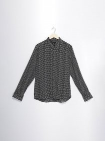 Рубашка повседневная H&M модель 0673426_чорний з білим Рубашка повседневная H&M модель 0673426_чорний з білим Фото