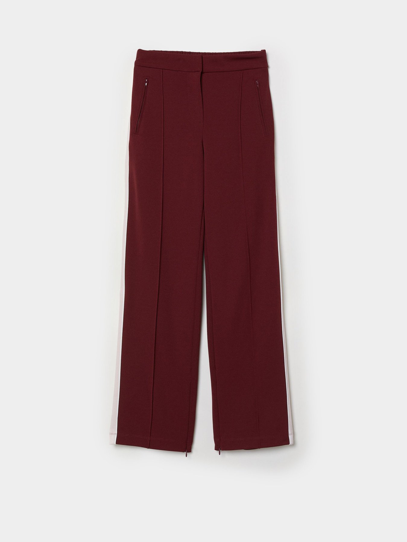 Брюки повседневные H&M модель 0704032_бордовий з бежевим Фото