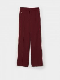 Брюки повседневные H&M модель 0704032_бордовий з бежевим Фото