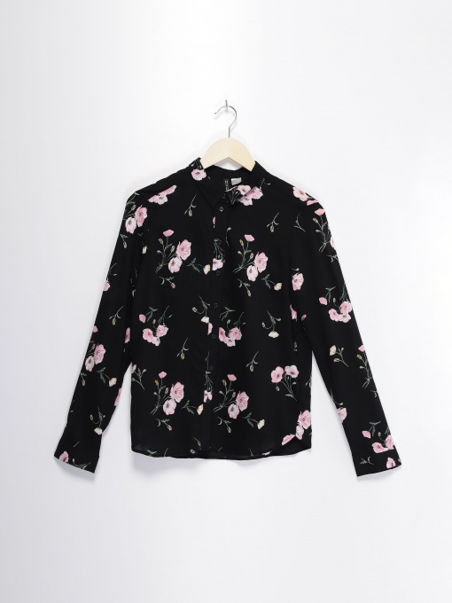 Рубашка H&M модель 0689389_чорний комб. Фото