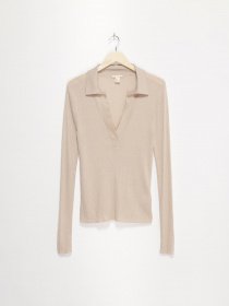 Лонгслив H&M модель 0695972_бежевий Фото