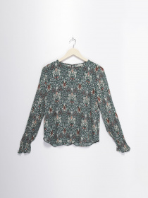 Блуза H&M модель 0700125_зелений комб. Фото