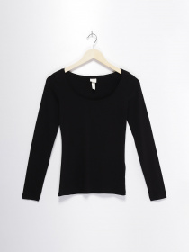 Лонгслив H&M модель 0703991_чорний Фото