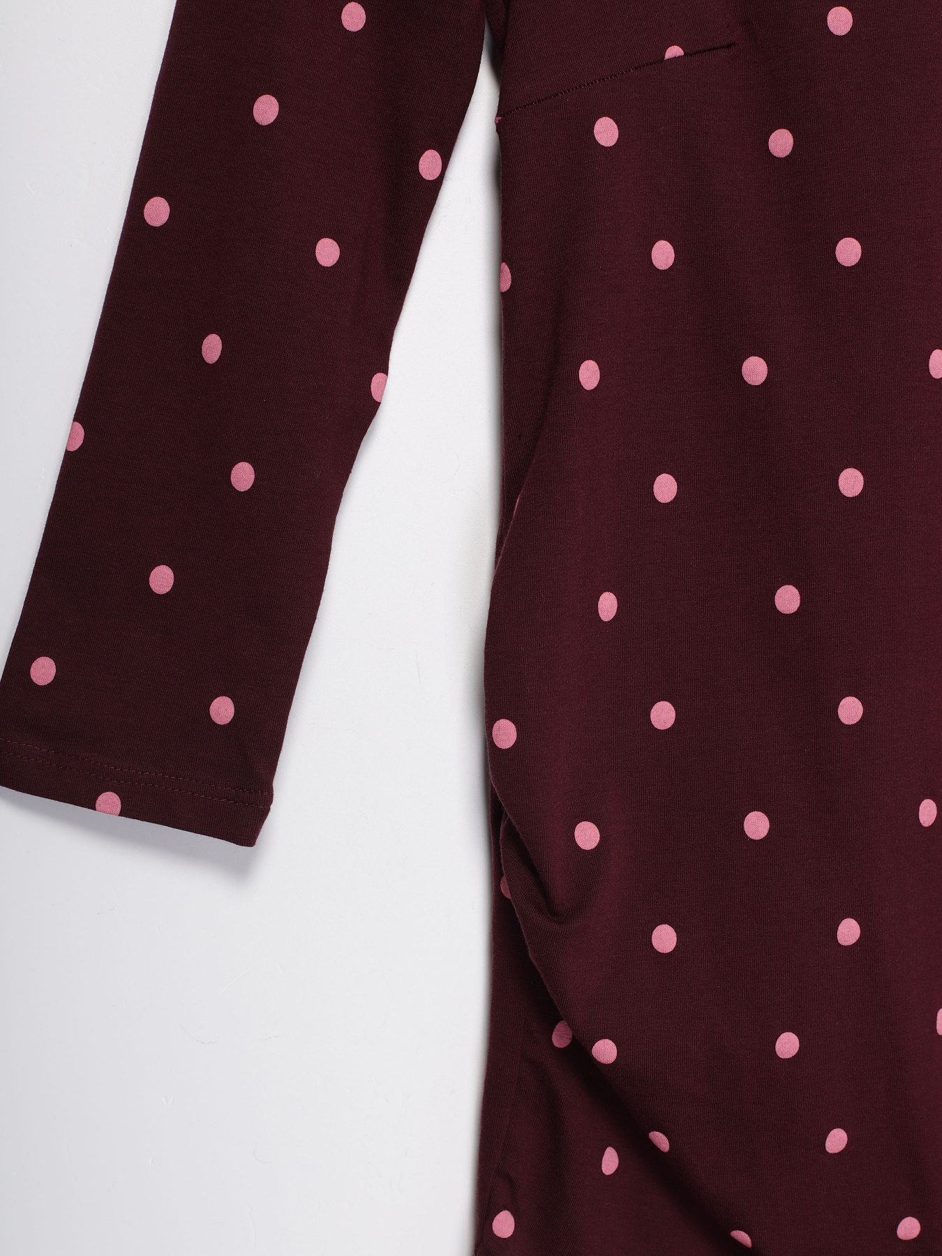 Лонгслів H&M модель 0707772_т.бордовий з рожевим Фото