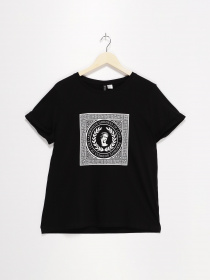 Футболка H&M модель 0708230_чорний з білим Фото