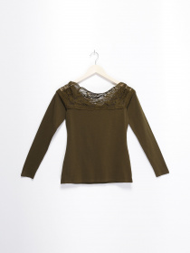 Лонгслив H&M модель 0708585_хакі Фото