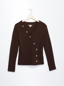 Лонгслив H&M модель 0711663_т.коричневий Фото