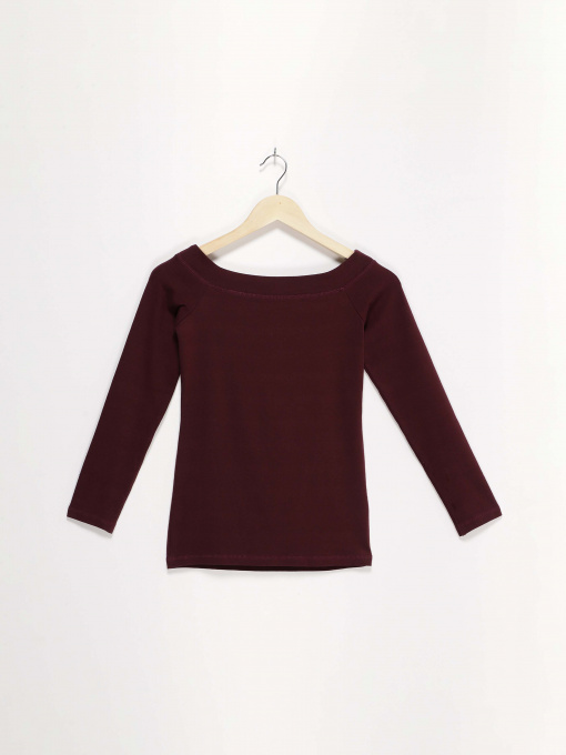 Лонгслив H&M модель 0725552_т.бордовий Фото