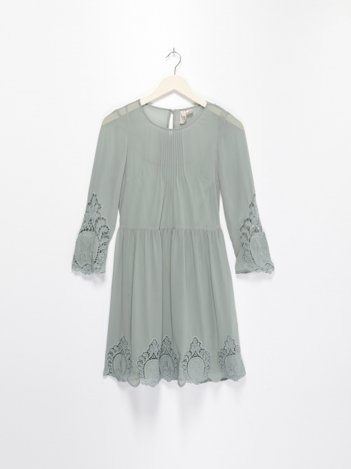 Платье мини H&M модель 0730153_оливковий Фото