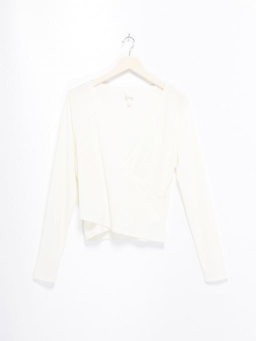 Лонгслів H&M модель 0745843_білий Фото