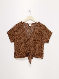 Блуза H&M модель 0760975_коричневий з чорним Фото