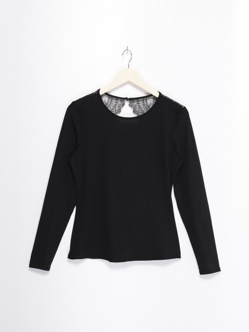 Лонгслів H&M модель 0788768_чорний Фото