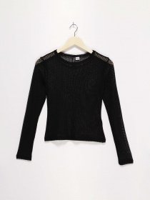 Лонгслив H&M модель 0792521_чорний Фото