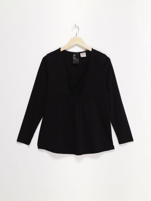 Лонгслів H&M модель 0796793_чорний Фото