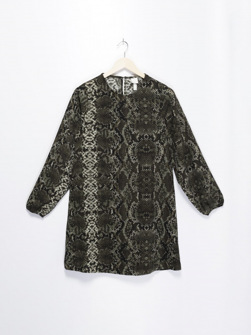 Платье мини H&M модель 0830770_хакі комб. Фото