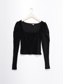 Лонгслив H&M модель 09079532_чорний Фото