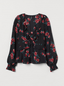 Блуза H&M модель 0761665_чорний комб. Фото