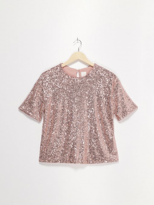 Блуза H&M модель 0908563_рожевий комб. Фото