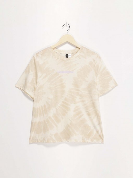 Футболка H&M модель 0926694_бежевий комб. Фото