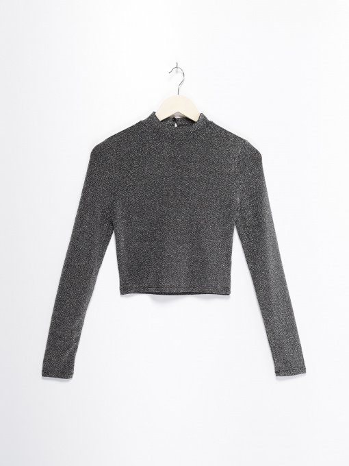 Лонгслів H&M модель 09314440_чорний комб. Фото