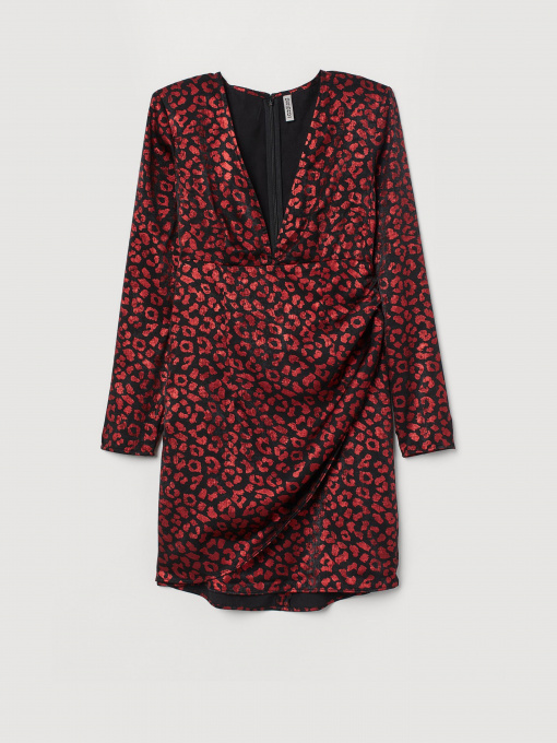 Сукня міді H&M модель 0765210_чорний з червоним Фото