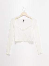 Лонгслив H&M модель 0950722_білий Фото