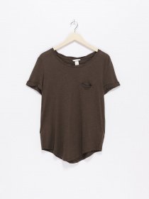 Футболка H&M модель 0189955_хакі Фото