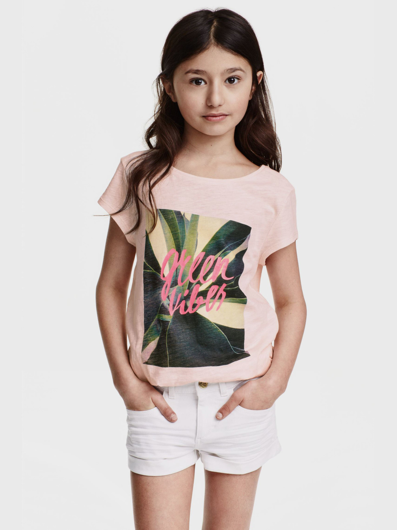 Футболка H&M модель 0320247_с.рожевий комб. Фото