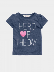 Футболка H&M модель 0350267_т.синій комб. Фото