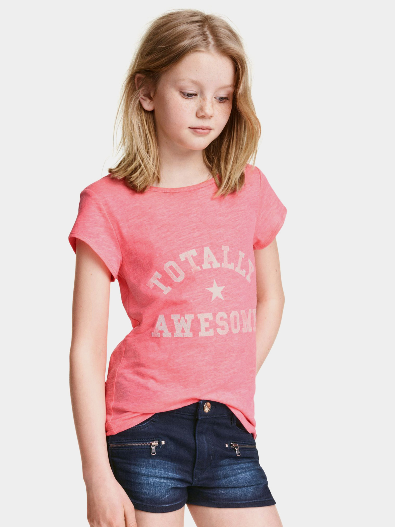 Футболка H&M модель 0387220_рожевий з білим Фото