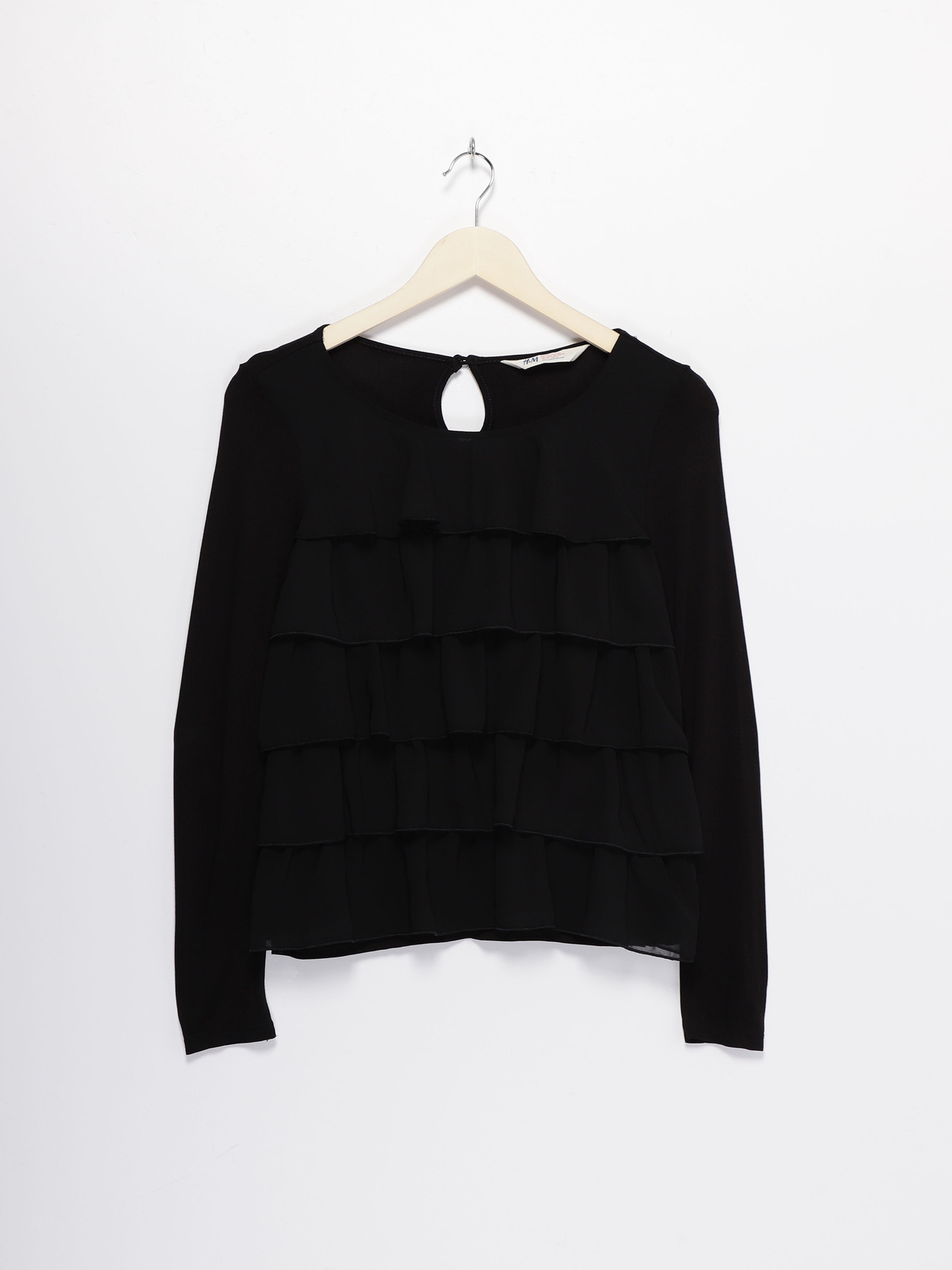 Лонгслив H&M модель 0423601_чорний Фото